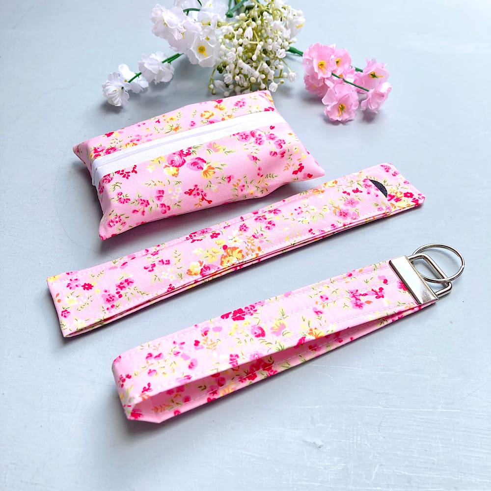 Set of Pink Floral Handbag Accessories