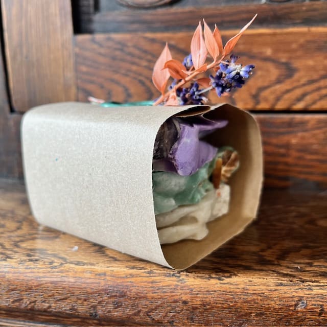 Soap-wrapped-in-brown-paper