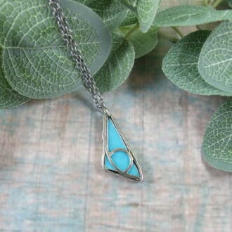 Silver and Turquoise Stained Glass effect necklace