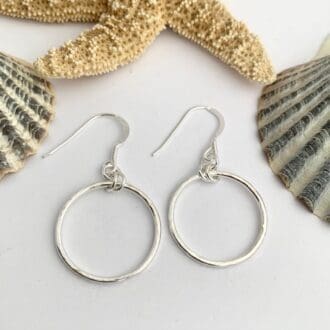 Textured Sterling Silver Hoop Earrings