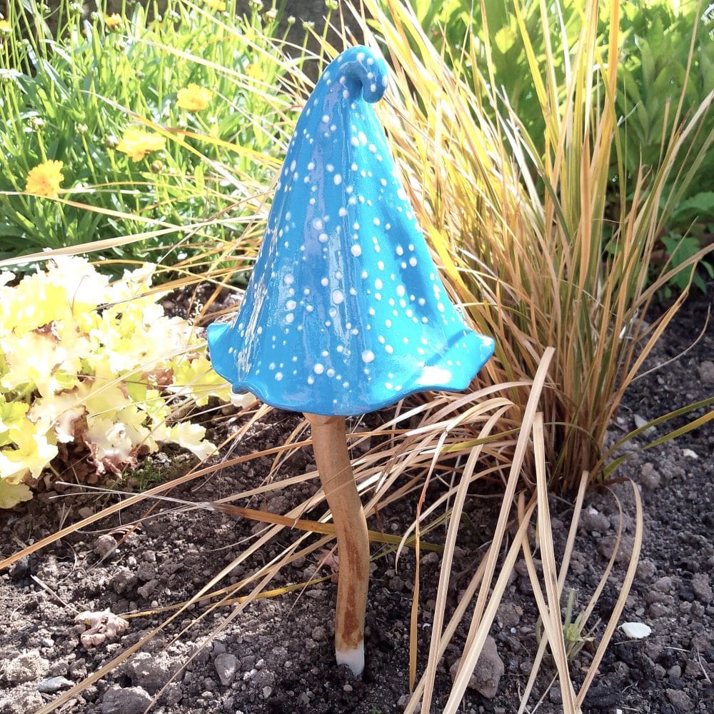 Turquoise Ceramic Mushroom