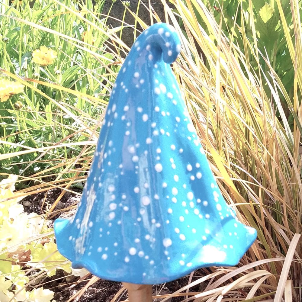 Turquoise Ceramic Toadstool