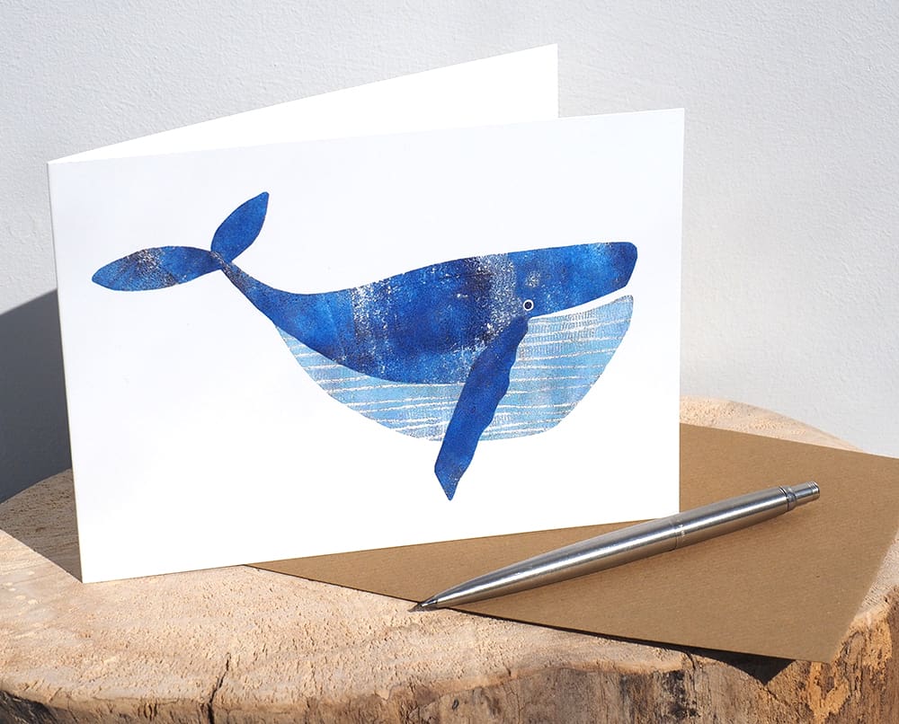 Walter Whale collage illustration greeting card