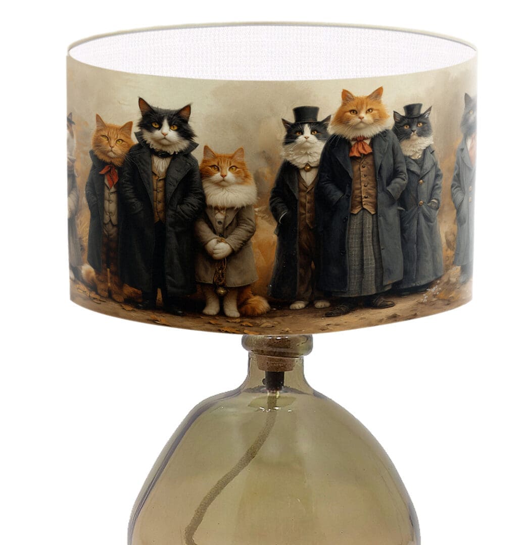 Modern Art Lamp Shade Fine Art Shade Cat Lampshade Cat Portrait