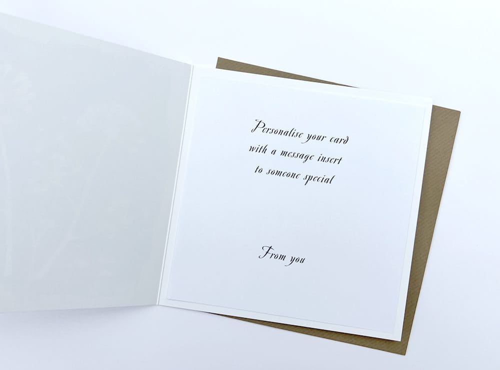 Personalised greeting card message insert