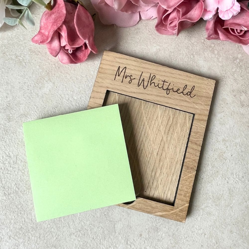 personalised post it note holder for teacher