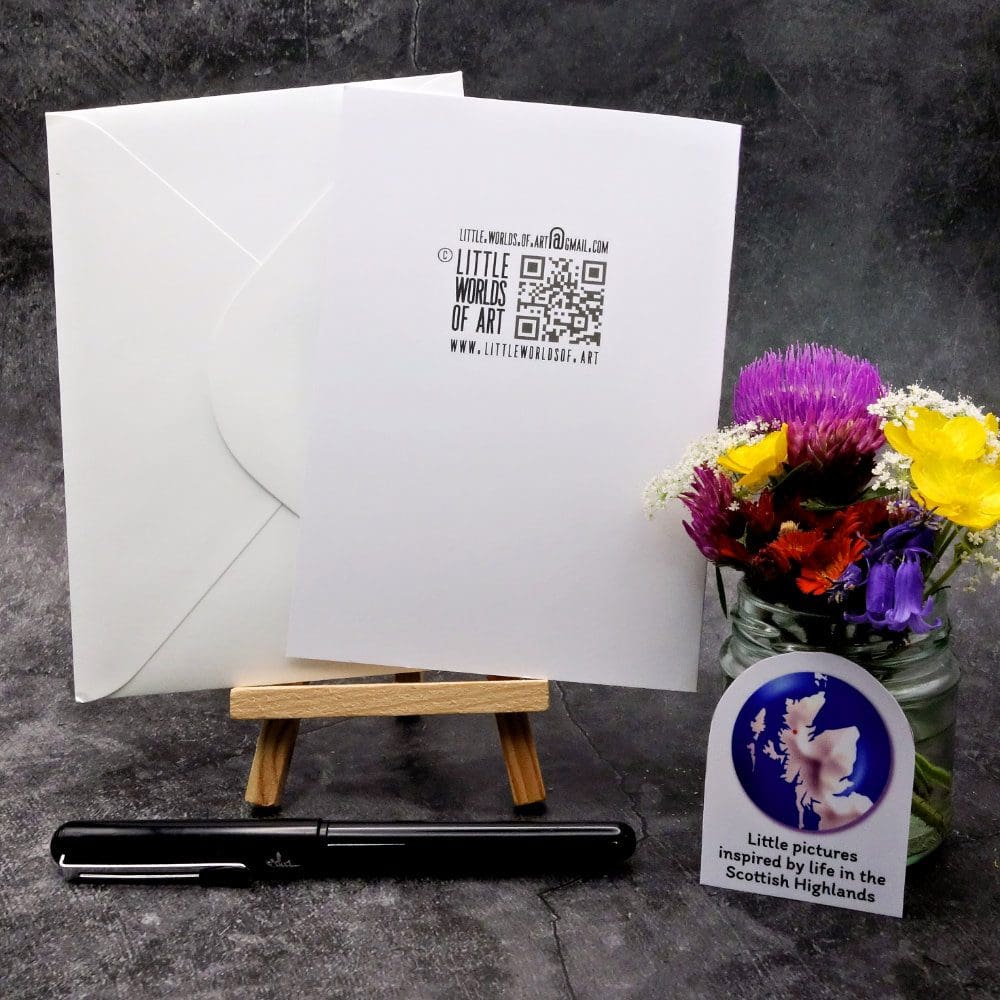 Image showing the back of the card and envelope (portrait format)