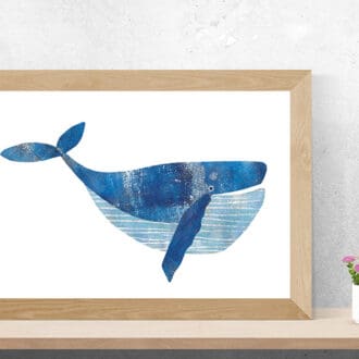Walter whale print in frame
