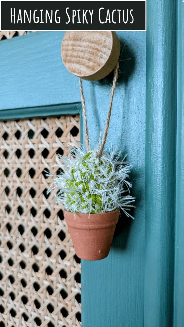 Hanging Spiky Crochet Cactus in a Terracotta Pot