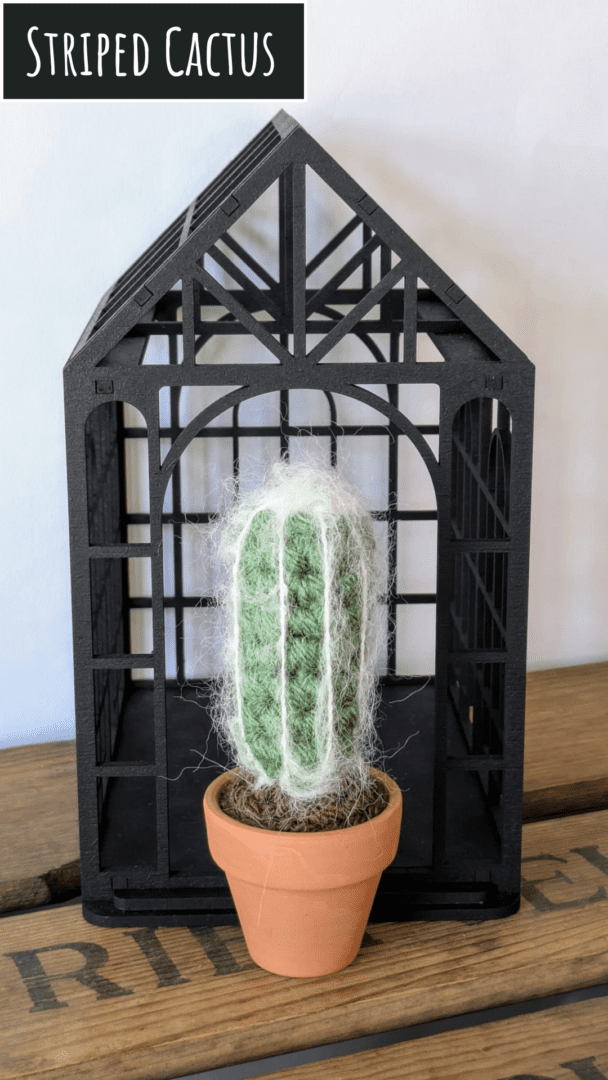 Striped Crochet Cactus in a Mini Terracotta Pot