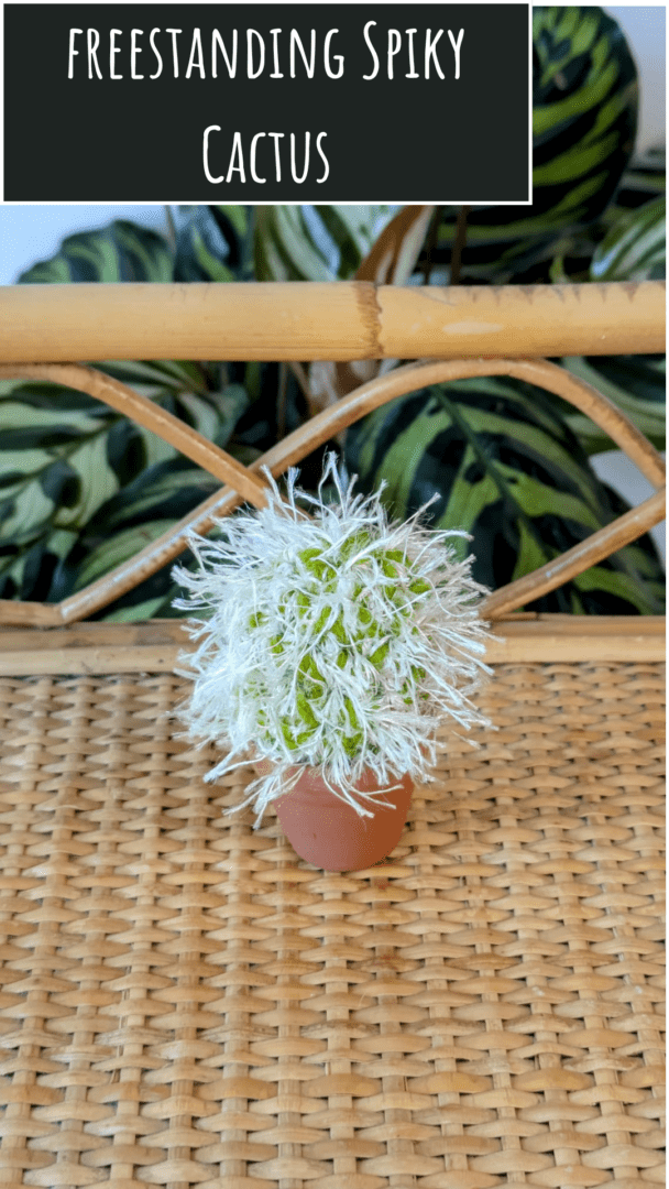 Freestanding Spiky Crochet Cactus in a Terracotta Pot