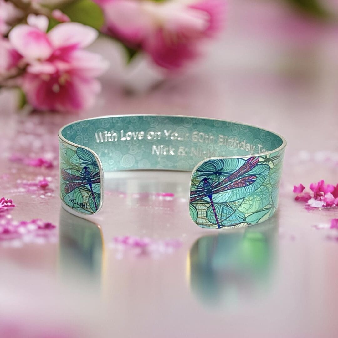 dragonfly, jewellery, dragonflies, bracelet, bangle, insects, teal, pretty, adjustable, metal, aluminium, handmade uk, unique, gift, artistic, nature,