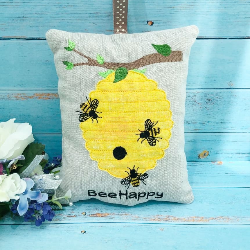 Bee Hive Skep Linen Lavender Bag Gift