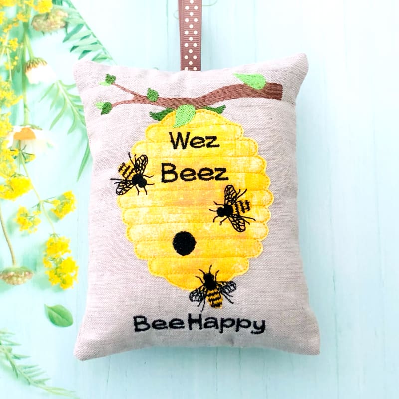 Bee Hive Skep Linen Lavender Bag Personalised Gift