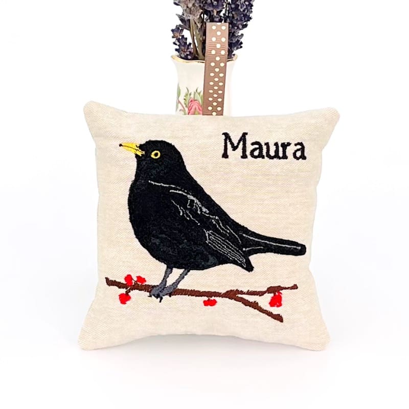 Blackbird Lavender Bag Personalised Gift Garden Birds