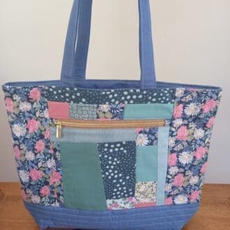 Blue and green patchwork bag