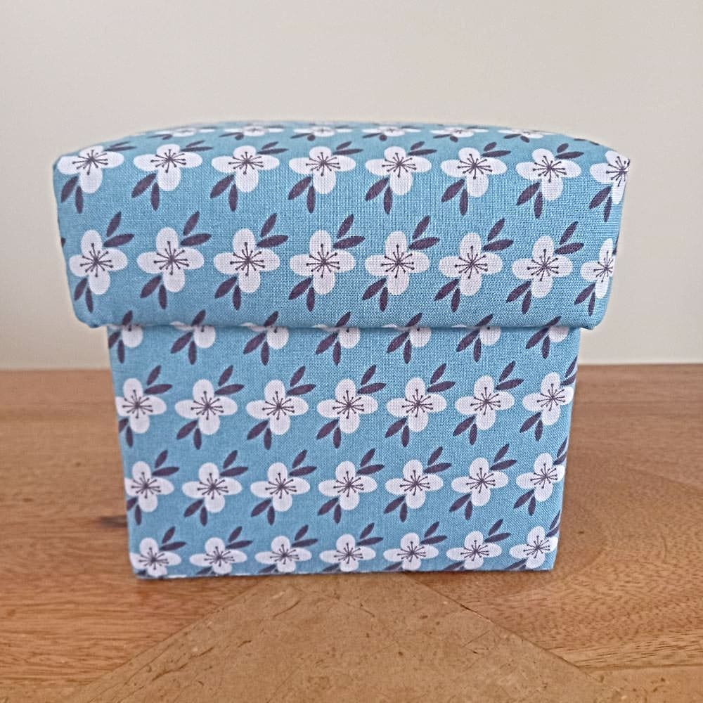 Blue and cream scandi fabric box