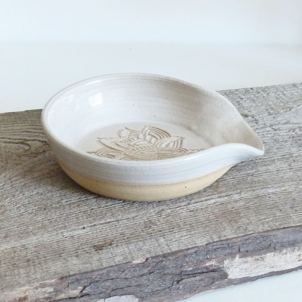 White Handmade Spoon Rest