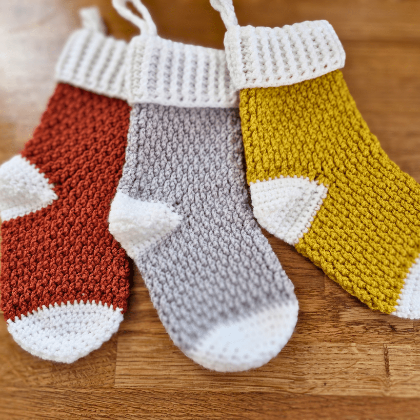 12 inch long crochet Christmas stockings