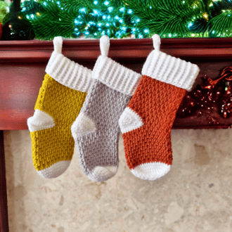 Christmas stockings crochet in many colours, they are approx 12 inches long, great for those extra little presents