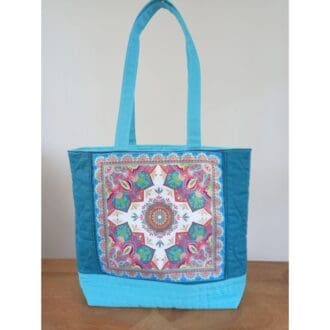 Colourful turquoise mandala bag