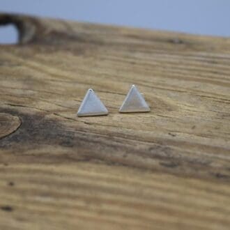 Recycled-Silver -Triangle-Stud-Earrings