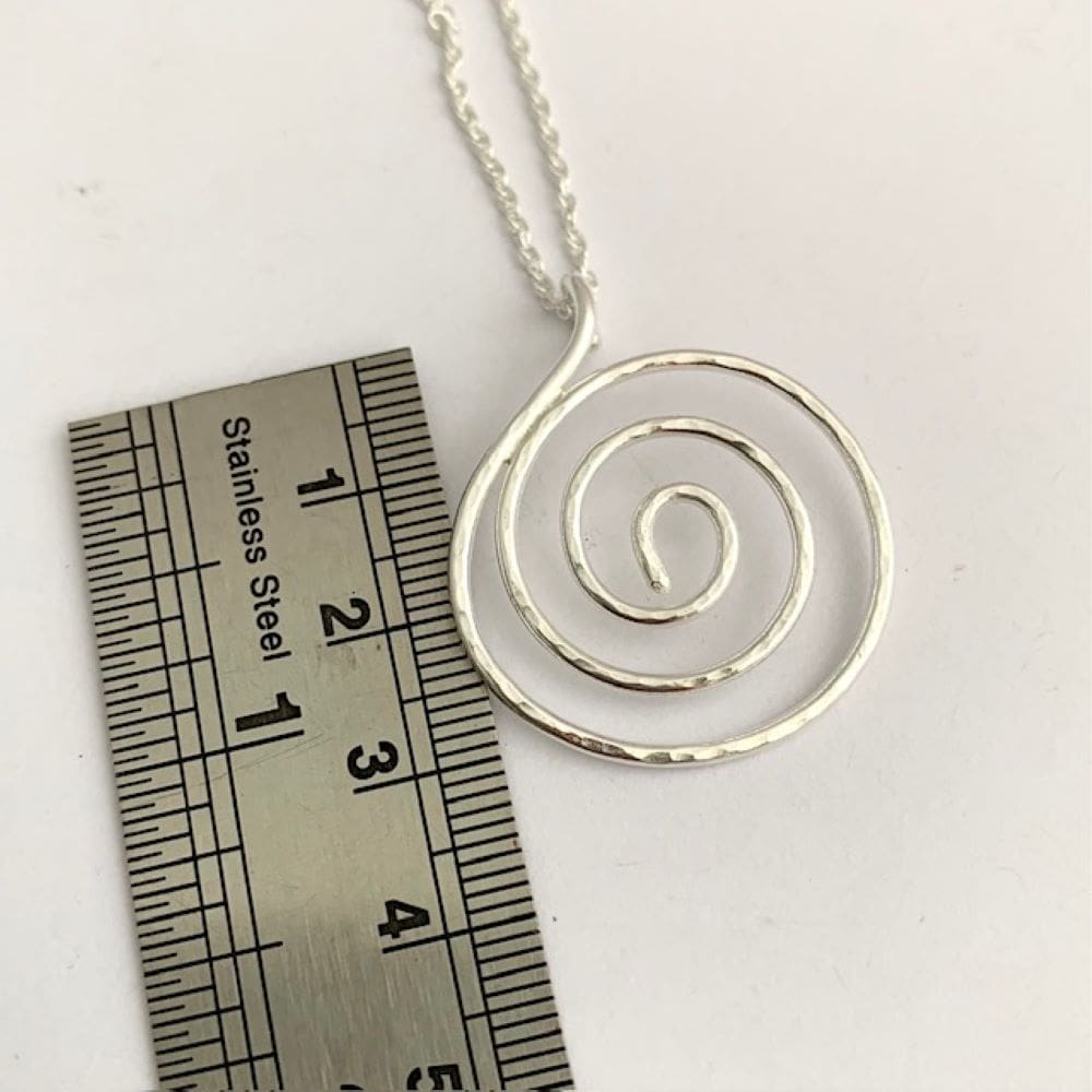 Dimpled Spiral Hammered Sterling Silver Necklace