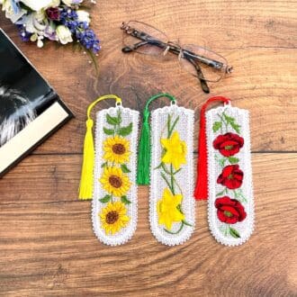 Free Standing Lace Embroidered Flower Bookmarks Gifts
