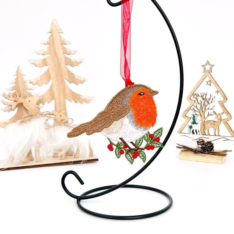 Free Standing Lace Robin Hanging Decoration