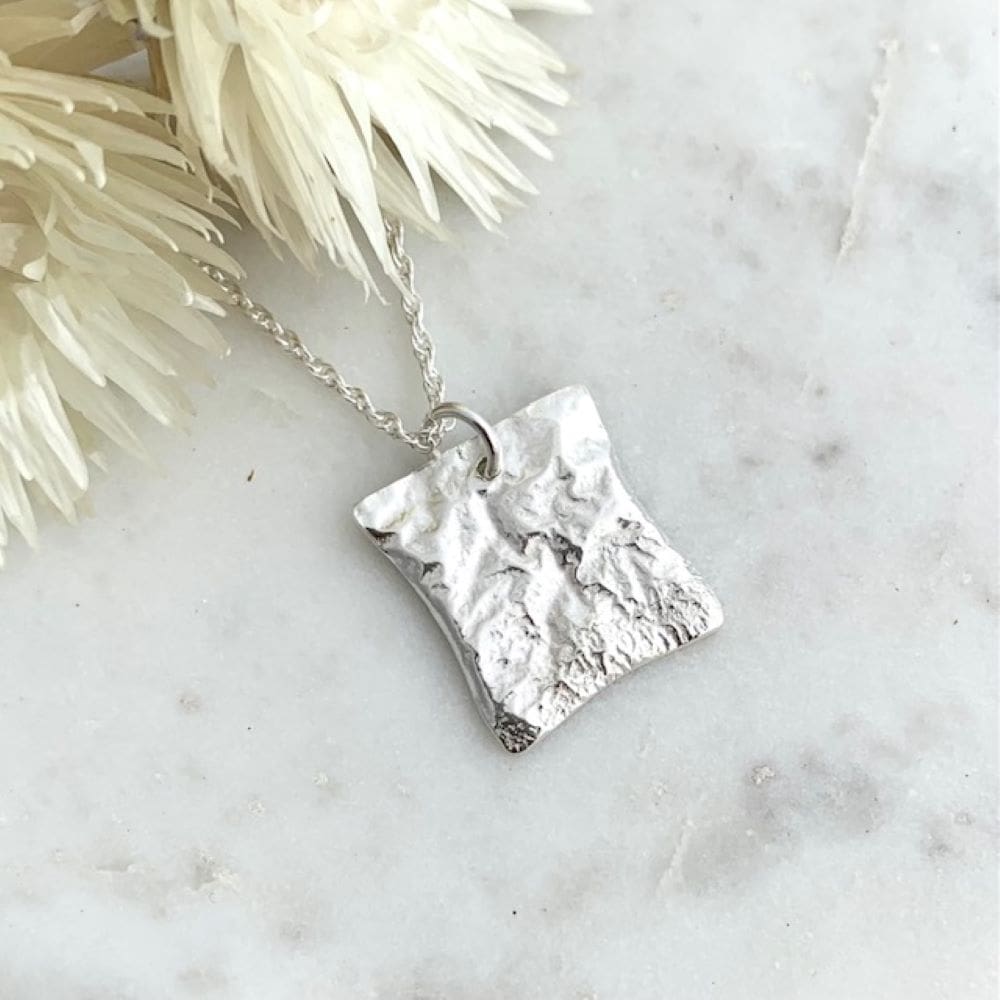 Fused Rectangle Sterling Silver Pendant