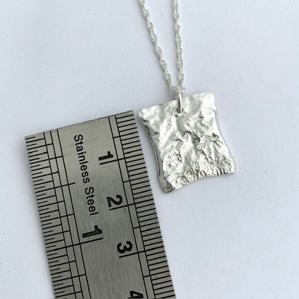 Fused Sterling Silver Rectangle Pendant