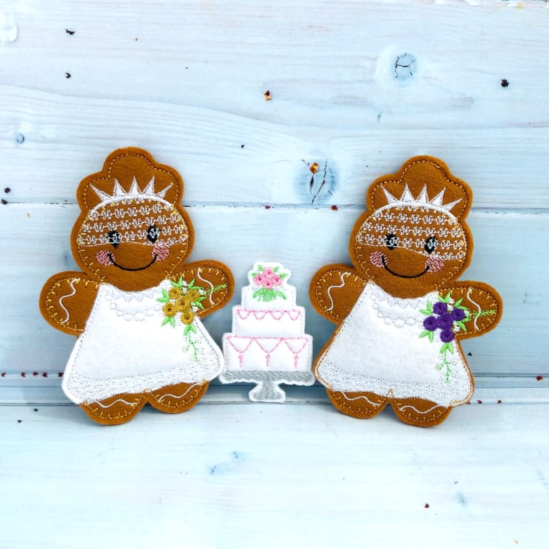 Gingerbread Wedding Day Couples Hanging Decoration Personalised Gift Bride & Bride