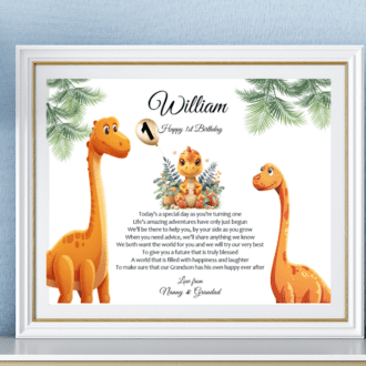 Grandson-first-birthday-dinosaur-print