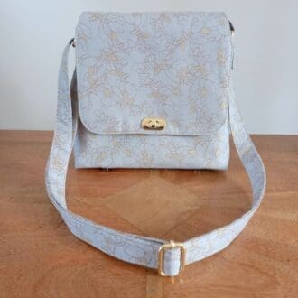 Grey and gold metallic small shoulder bag