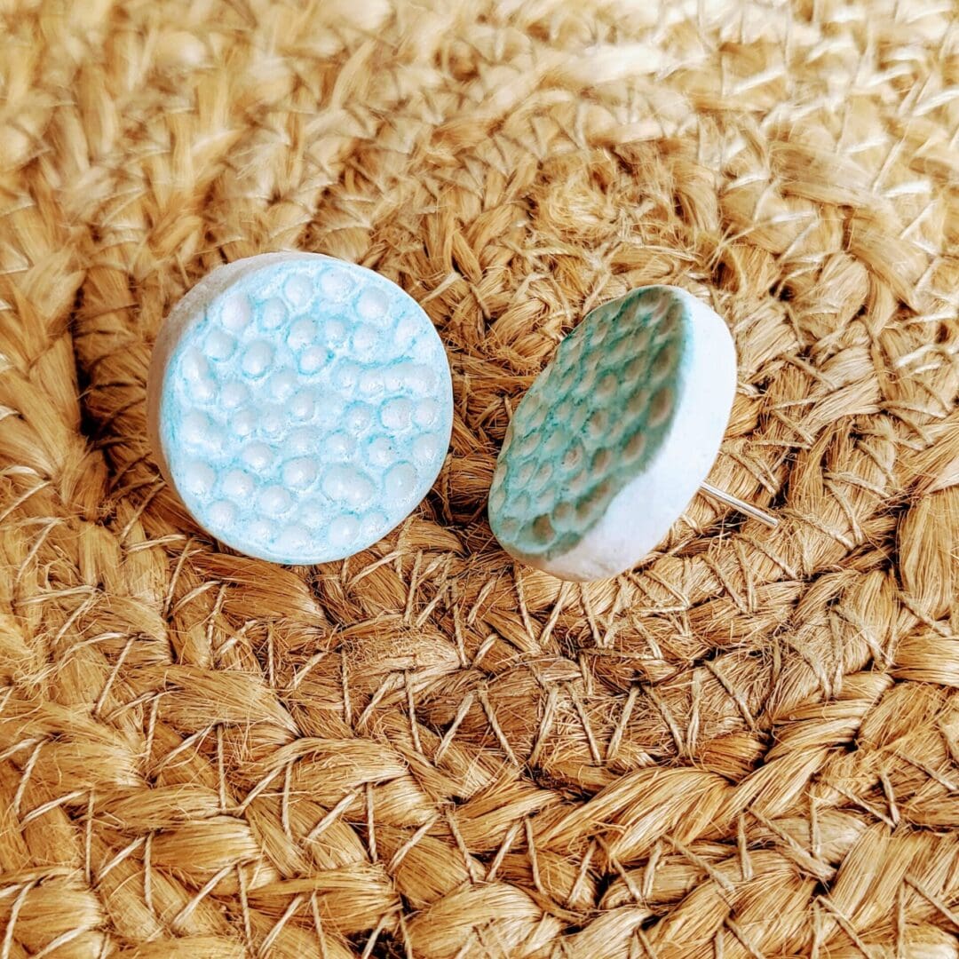 Handmade blue stud earrings