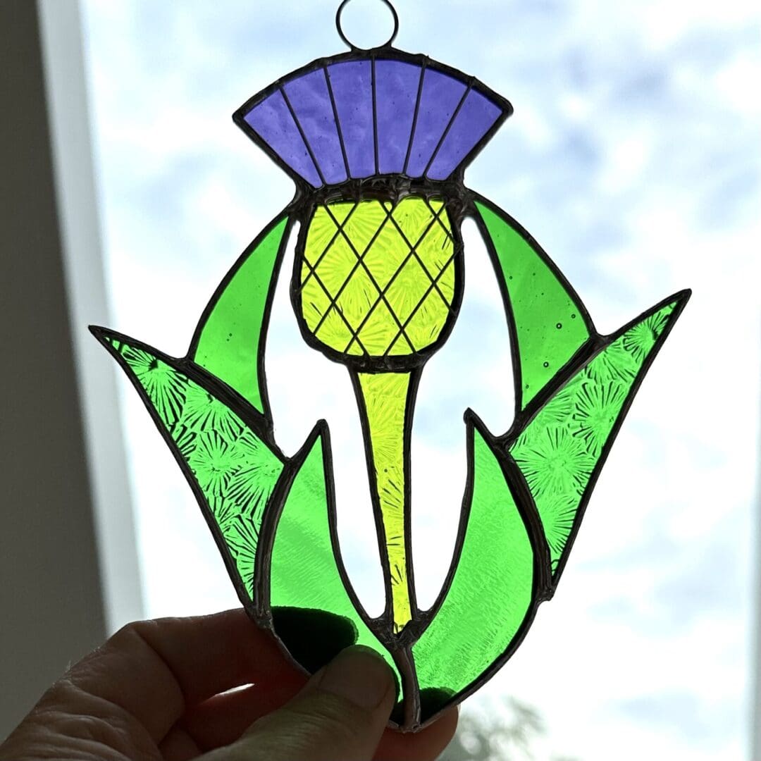 Stained glass thistle