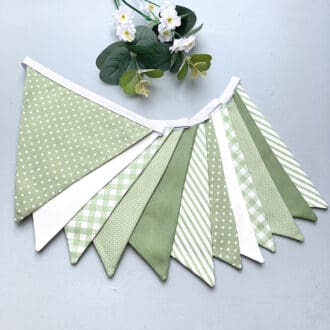 Sage Green Bunting with 6 fabrics