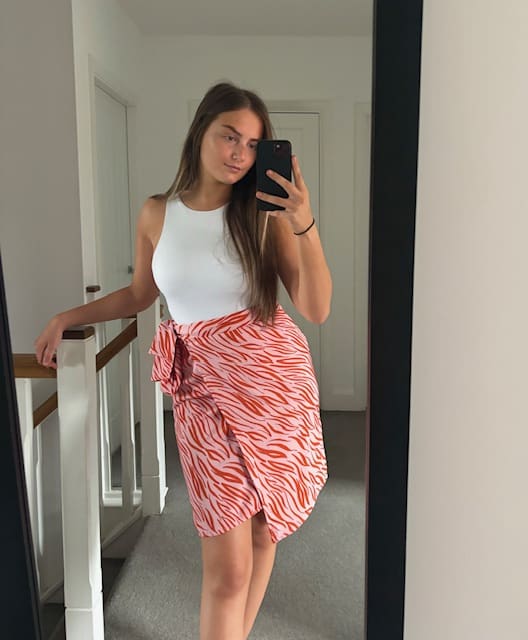 Pink Zebra Print Wrap Skirt