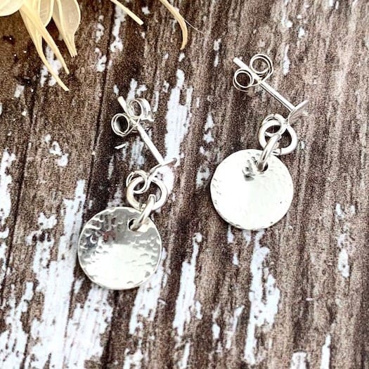 Little Sterling Silver Disc Dangle Earrings