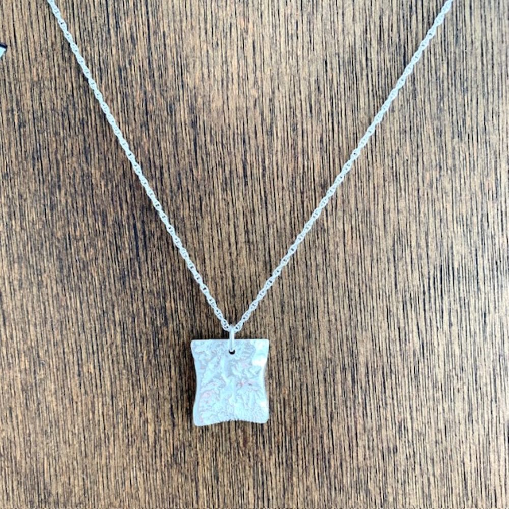 Organic Sterling Silver Rectangle Pendant