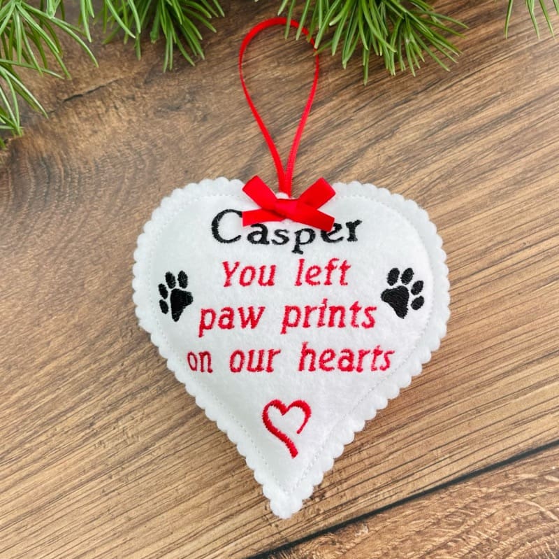 Pet Memorial Filled Heart Personalised Gift Casper