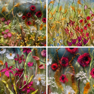 Printed Cards from Original Felt Pictures by Marian May Textile Art