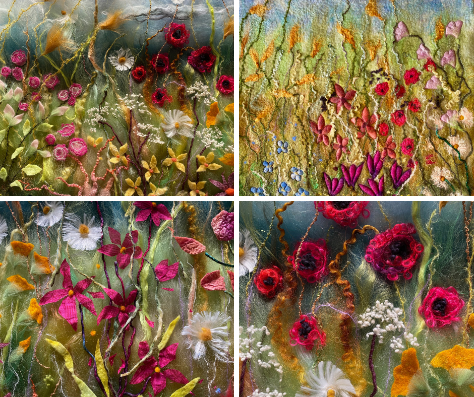 Printed Cards from Original Felt Pictures by Marian May Textile Art