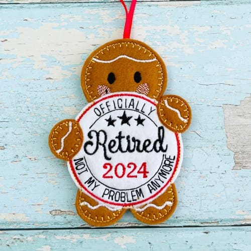 Retired Gingerbread Hanging Decoration 2024 Closeup