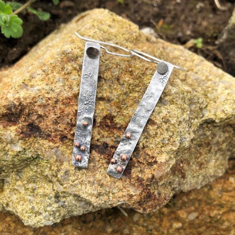 Recycled-Silver-&-Copper-Shorescape-Drop-Earrings