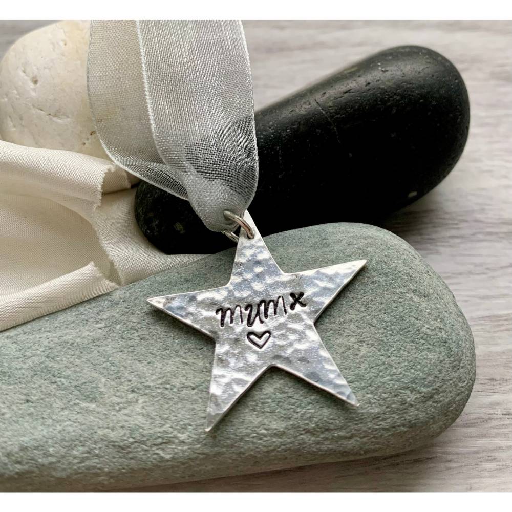 silver star memory star hanging decorations