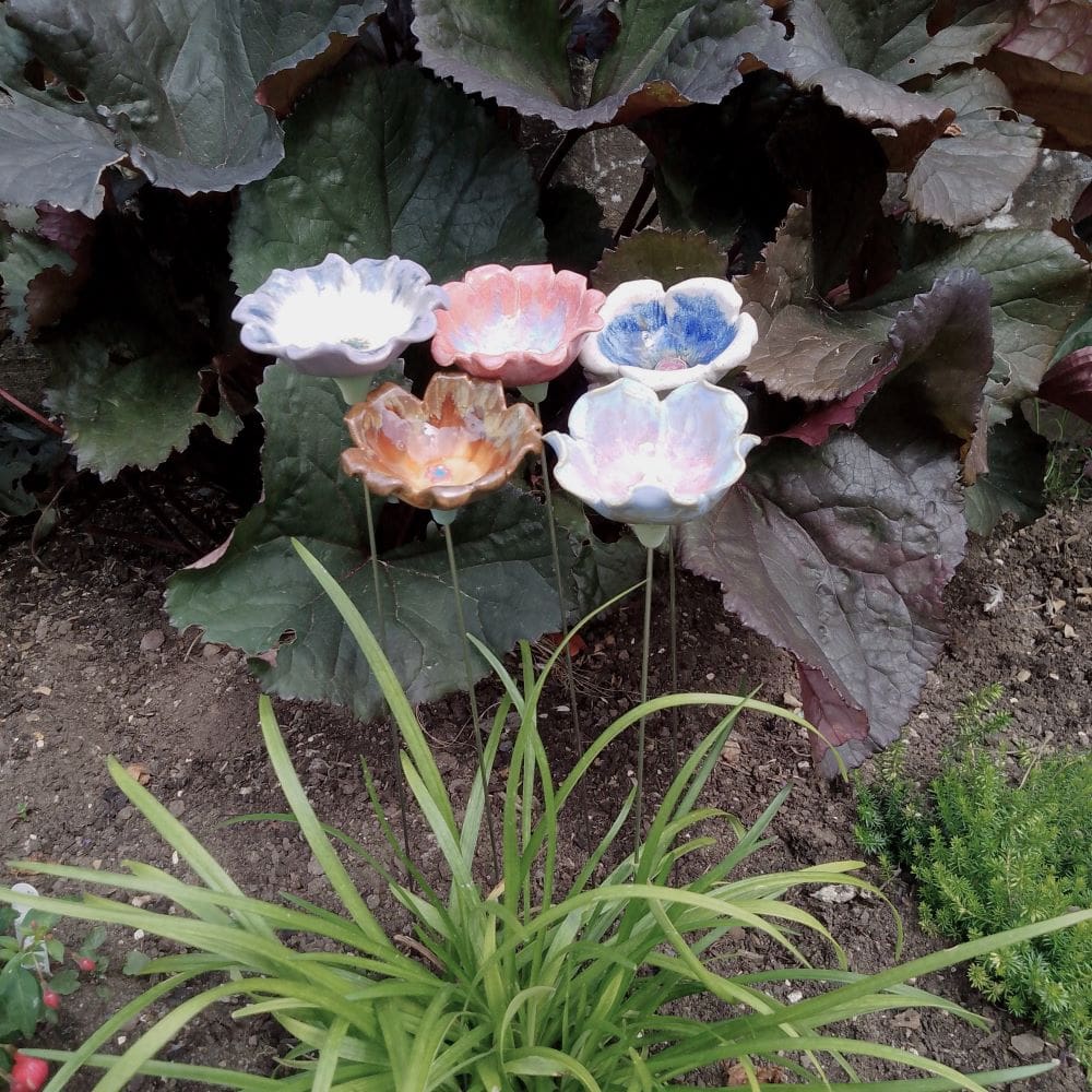 Set of 5 Ceramic Flowers