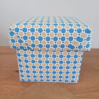 Spotty fabric covered trinket box