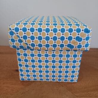 Spotty fabric covered box