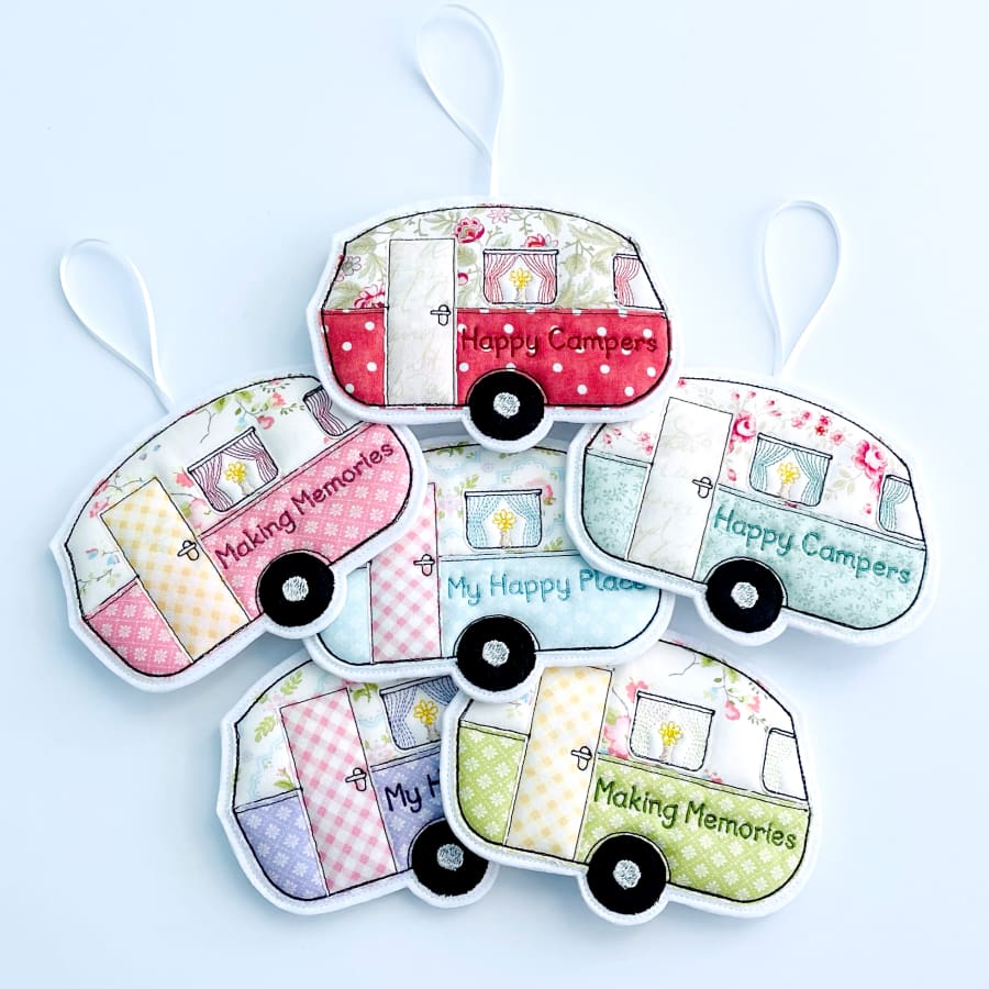 Vintage Caravan Fabric Hanging Decoration Personalised Gifts